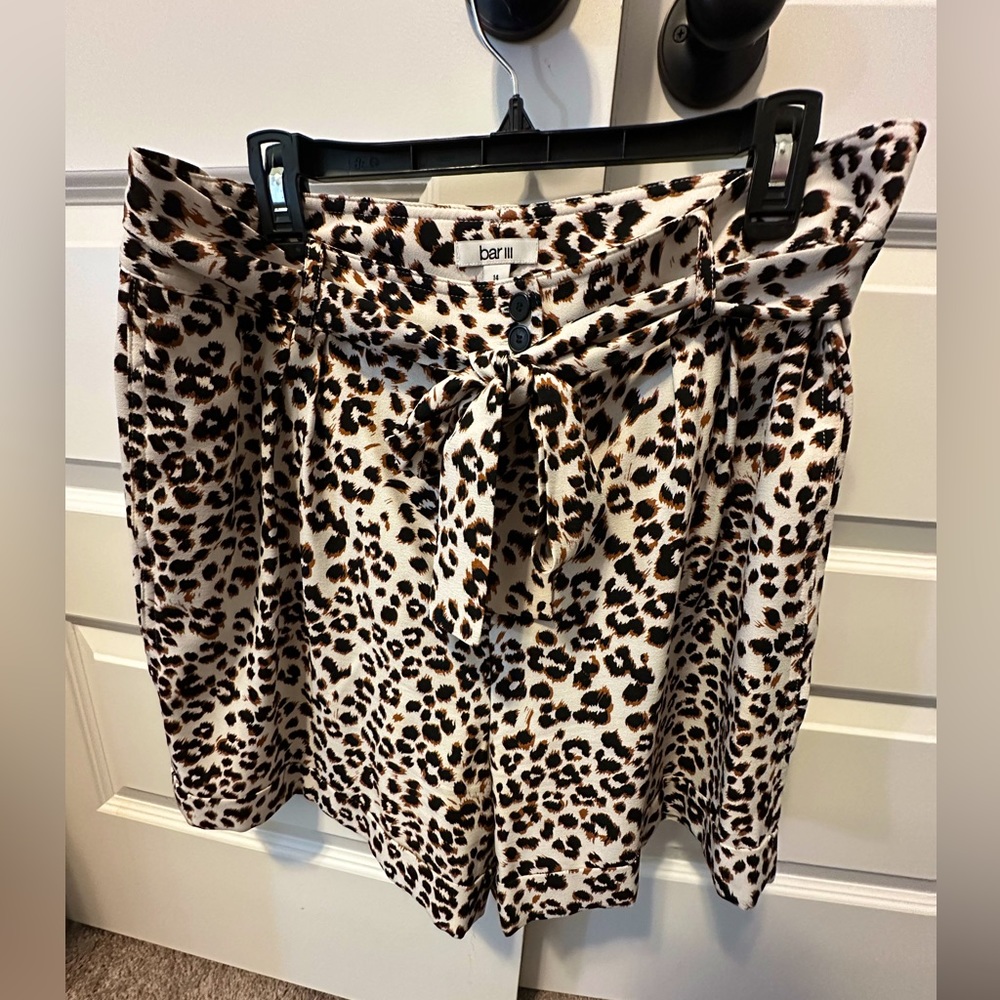 Bar III leopard print shorts